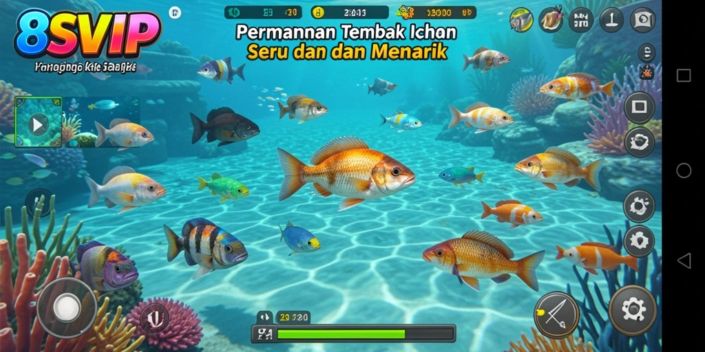 Tampilan gameplay seru Tembak Ikan di 8SVIP