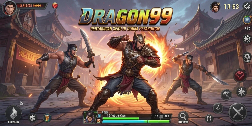 Screenshot menunjukkan aksi pertarungan seru dalam DRAGON99.