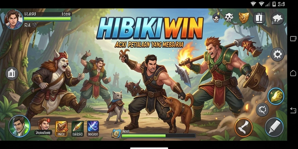 Tampilan gameplay HIBIKIWIN yang menegangkan dan seru.
