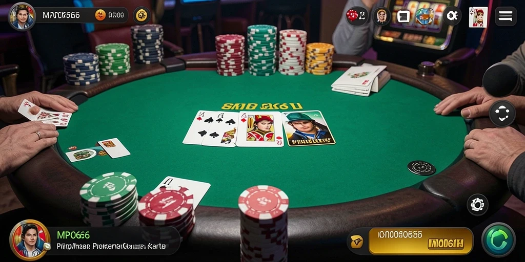 Screenshot MPO666 yang menampilkan gameplay Poker yang seru dan interaktif.