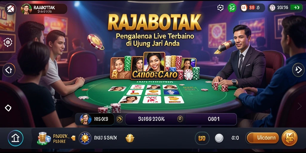 Tampilan gameplay menakjubkan dari RAJABOTAK yang menghadirkan dealer langsung.