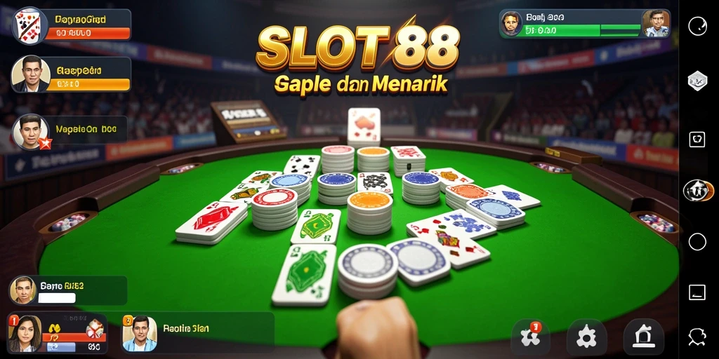 Screenshot permainan SLOT88 menampilkan aksi seru bermain Gaple.